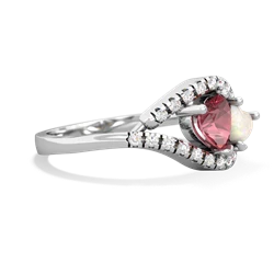 Pink Tourmaline Mother And Child 14K White Gold ring R3010