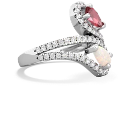 Pink Tourmaline Diamond Dazzler 14K White Gold ring R3000