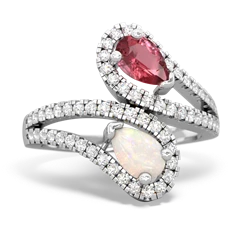 Pink Tourmaline Diamond Dazzler 14K White Gold ring R3000