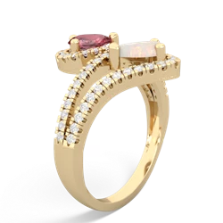 Pink Tourmaline Diamond Dazzler 14K Yellow Gold ring R3000