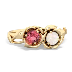 Pink Tourmaline Rose Garden 14K Yellow Gold ring R5510