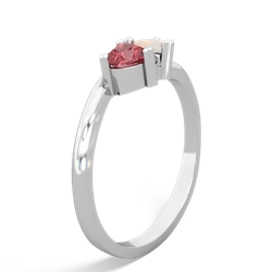 Pink Tourmaline Sweethearts 14K White Gold ring R5260