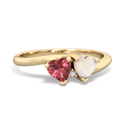 Pink Tourmaline Sweethearts 14K Yellow Gold ring R5260