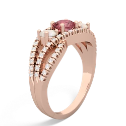 Pink Tourmaline Three Stone Aurora 14K Rose Gold ring R3080