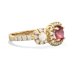 Pink Tourmaline Regal Halo 14K Yellow Gold ring R5350