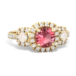 Pink Tourmaline Regal Halo 14K Yellow Gold ring R5350