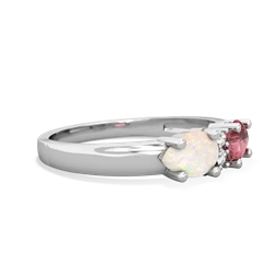 Pink Tourmaline Pear Bowtie 14K White Gold ring R0865