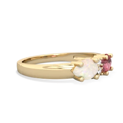 Pink Tourmaline Pear Bowtie 14K Yellow Gold ring R0865