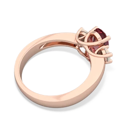 Pink Tourmaline Three Stone Oval Trellis 14K Rose Gold ring R4024