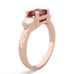 Pink Tourmaline Three Stone 14K Rose Gold ring R5235