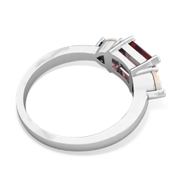 Pink Tourmaline Three Stone 14K White Gold ring R5235