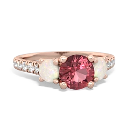 Pink Tourmaline Pave Trellis 14K Rose Gold ring R5500