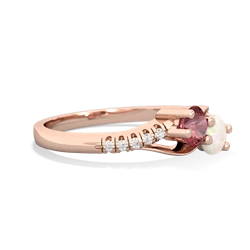 Pink Tourmaline Infinity Pave Two Stone 14K Rose Gold ring R5285