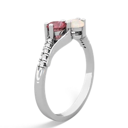 Pink Tourmaline Infinity Pave Two Stone 14K White Gold ring R5285