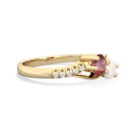 Pink Tourmaline Infinity Pave Two Stone 14K Yellow Gold ring R5285