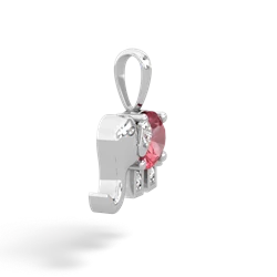 Pink Tourmaline Elephant 14K White Gold pendant P2555