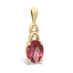 Pink Tourmaline Links 14K Yellow Gold pendant P4032