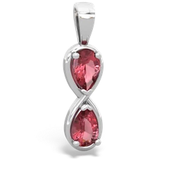 Pink Tourmaline Infinity 14K White Gold pendant P5050