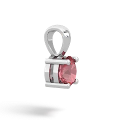 Pink Tourmaline 6Mm Round Solitaire 14K White Gold pendant P1786