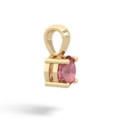 Pink Tourmaline 6Mm Round Solitaire 14K Yellow Gold pendant P1786