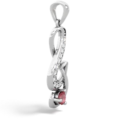 Pink Tourmaline G-Clef Music 14K White Gold pendant P5830