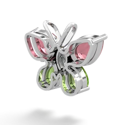 Pink Tourmaline Butterfly 14K White Gold pendant P2215