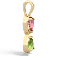 Pink Tourmaline Infinity 14K Yellow Gold pendant P5050