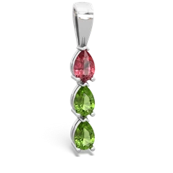 Pink Tourmaline Dew Drops 14K White Gold pendant P2251