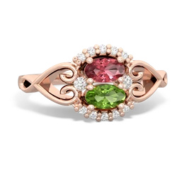 Pink Tourmaline Love Nest 14K Rose Gold ring R5860