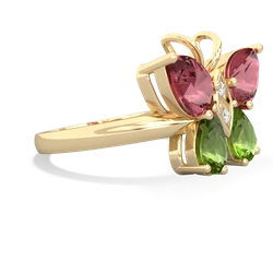 Pink Tourmaline Butterfly 14K Yellow Gold ring R2215