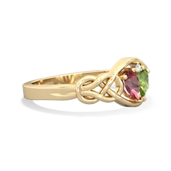 Pink Tourmaline Celtic Love Knot 14K Yellow Gold ring R5420