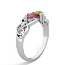 Pink Tourmaline 'One Heart' Celtic Knot Claddagh 14K White Gold ring R5322