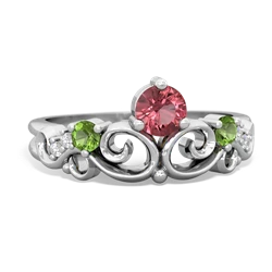 Pink Tourmaline Crown Keepsake 14K White Gold ring R5740