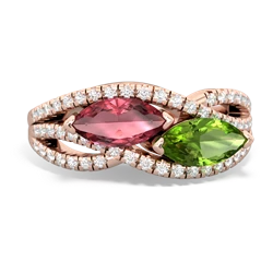 Pink Tourmaline Diamond Rivers 14K Rose Gold ring R3070