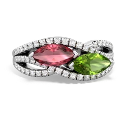 Pink Tourmaline Diamond Rivers 14K White Gold ring R3070