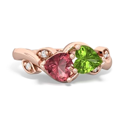 Pink Tourmaline Floral Elegance 14K Rose Gold ring R5790