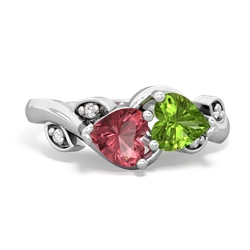 Pink Tourmaline Floral Elegance 14K White Gold ring R5790