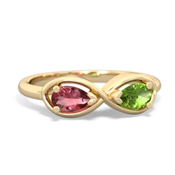 Pink Tourmaline Infinity 14K Yellow Gold ring R5050