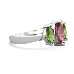 Pink Tourmaline Three Peeks 14K White Gold ring R2433