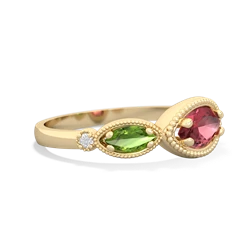 Pink Tourmaline Milgrain Marquise 14K Yellow Gold ring R5700