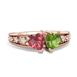 Pink Tourmaline Heart To Heart 14K Rose Gold ring R3342