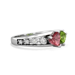 Pink Tourmaline Heart To Heart 14K White Gold ring R3342