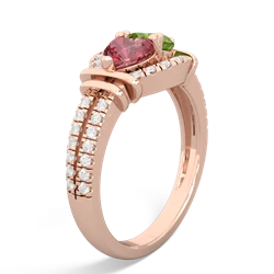 Pink Tourmaline Art-Deco Keepsake 14K Rose Gold ring R5630