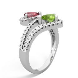 Pink Tourmaline Diamond Dazzler 14K White Gold ring R3000