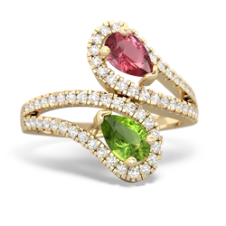 Pink Tourmaline Diamond Dazzler 14K Yellow Gold ring R3000