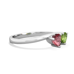 Pink Tourmaline Sweethearts 14K White Gold ring R5260