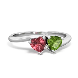 Pink Tourmaline Sweethearts 14K White Gold ring R5260