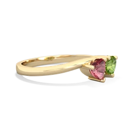 Pink Tourmaline Sweethearts 14K Yellow Gold ring R5260