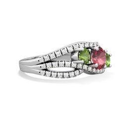 Pink Tourmaline Three Stone Aurora 14K White Gold ring R3080