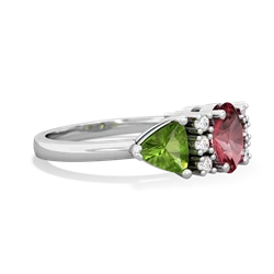 Pink Tourmaline Antique Style Three Stone 14K White Gold ring R2186